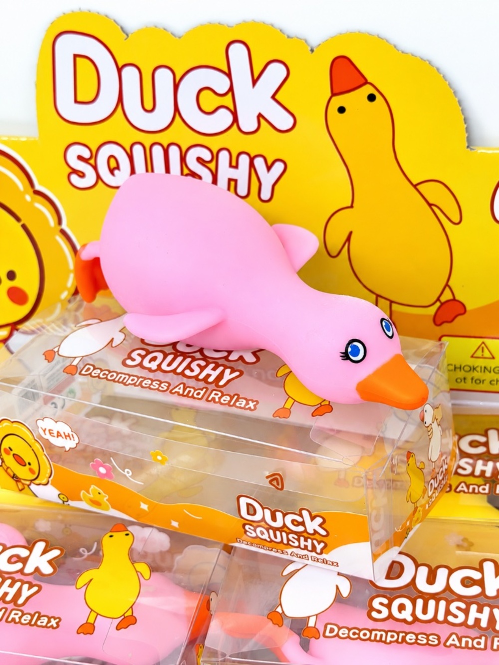 Crunchy Pink Duck Squishy Squeeze Toy NEW IN BOX